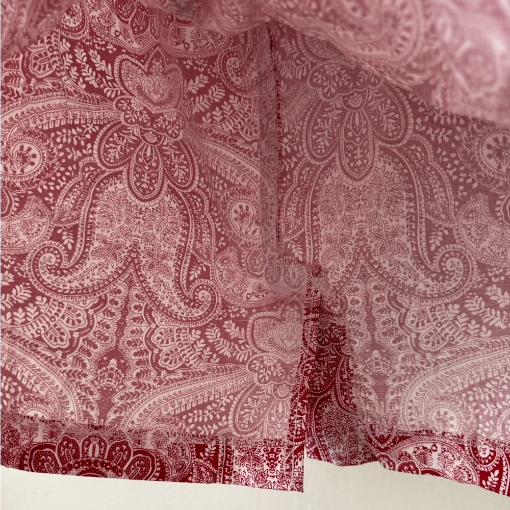 Plus Size 18 Strapless Mini Dress Red and White Paisley Bandana Western - Picture 9 of 13